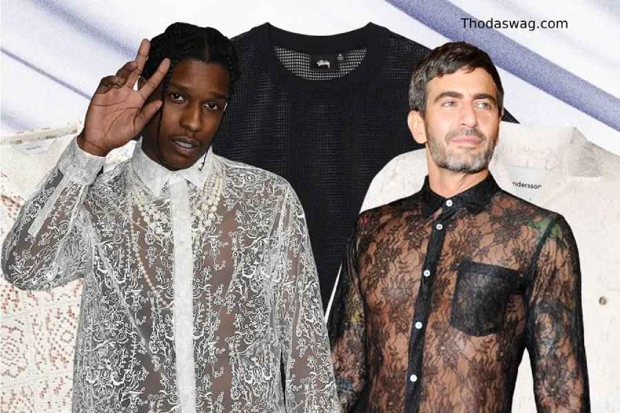 Man wearing a sheer shirt styled casually for summer